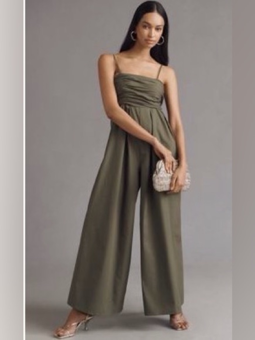 Hutch The Mabel Sleeveless Wide Leg Jumpsuit in Olive NWT Anthropologie
